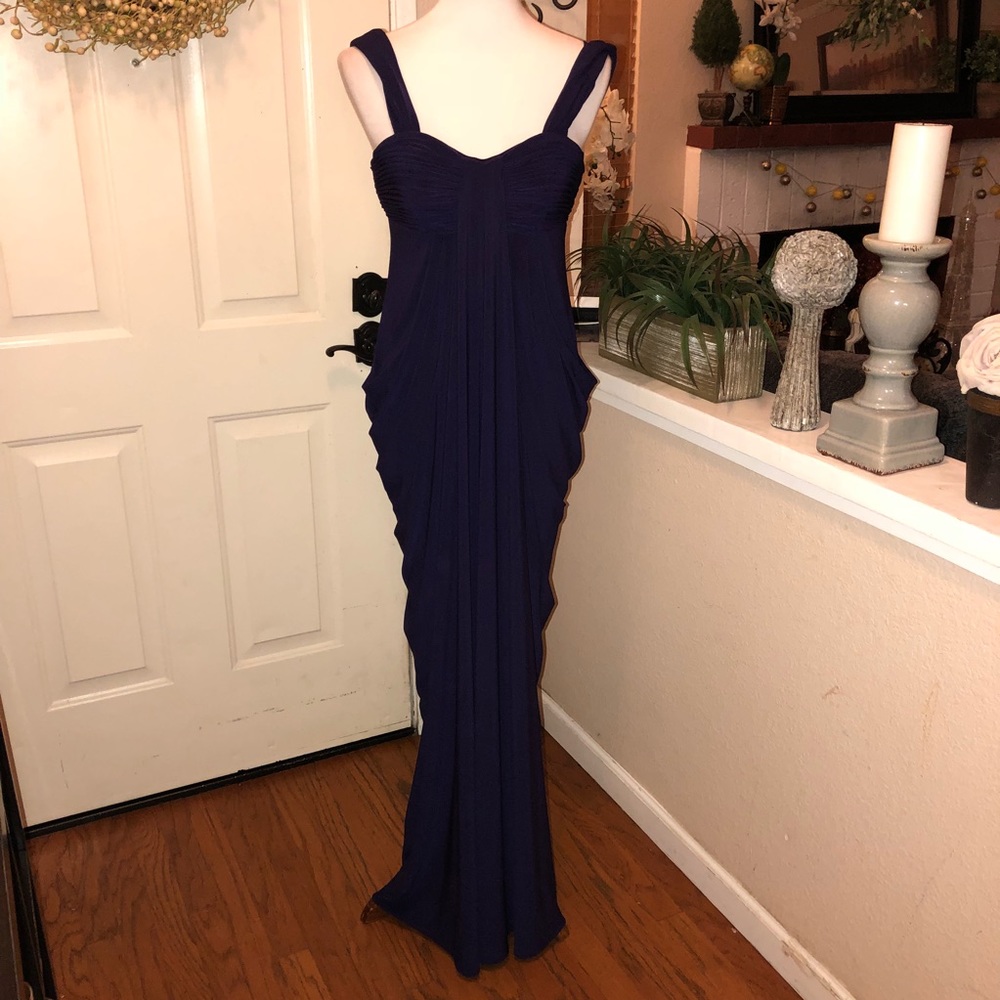 JS Boutique Beautiful Plum Ruched Gown - Picture 2 of 6